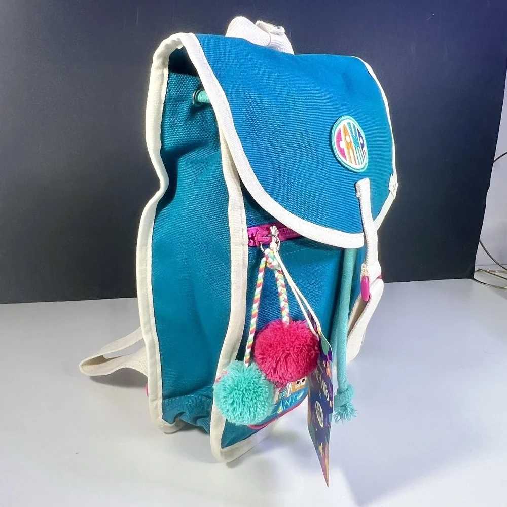 Disney ENCANTO x CAMP Canvas Flap Backpack Bag‎ Embroidered Poms NWT
